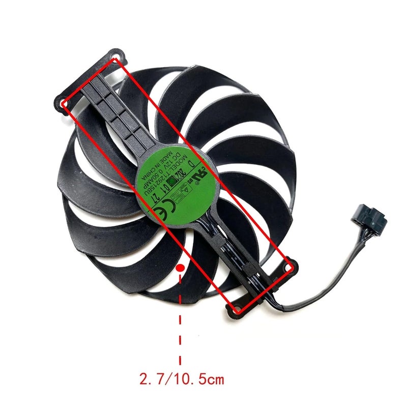 LTANDBR مروحة استبدال بطاقة الرسوميات ASUS Radeon RX6400 4GB Phoenix OC T129215BU FDC10U12D9-C CF1010U12D (T129215BU) - Image 2